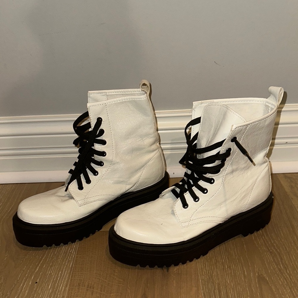 White Leather Women's Boots